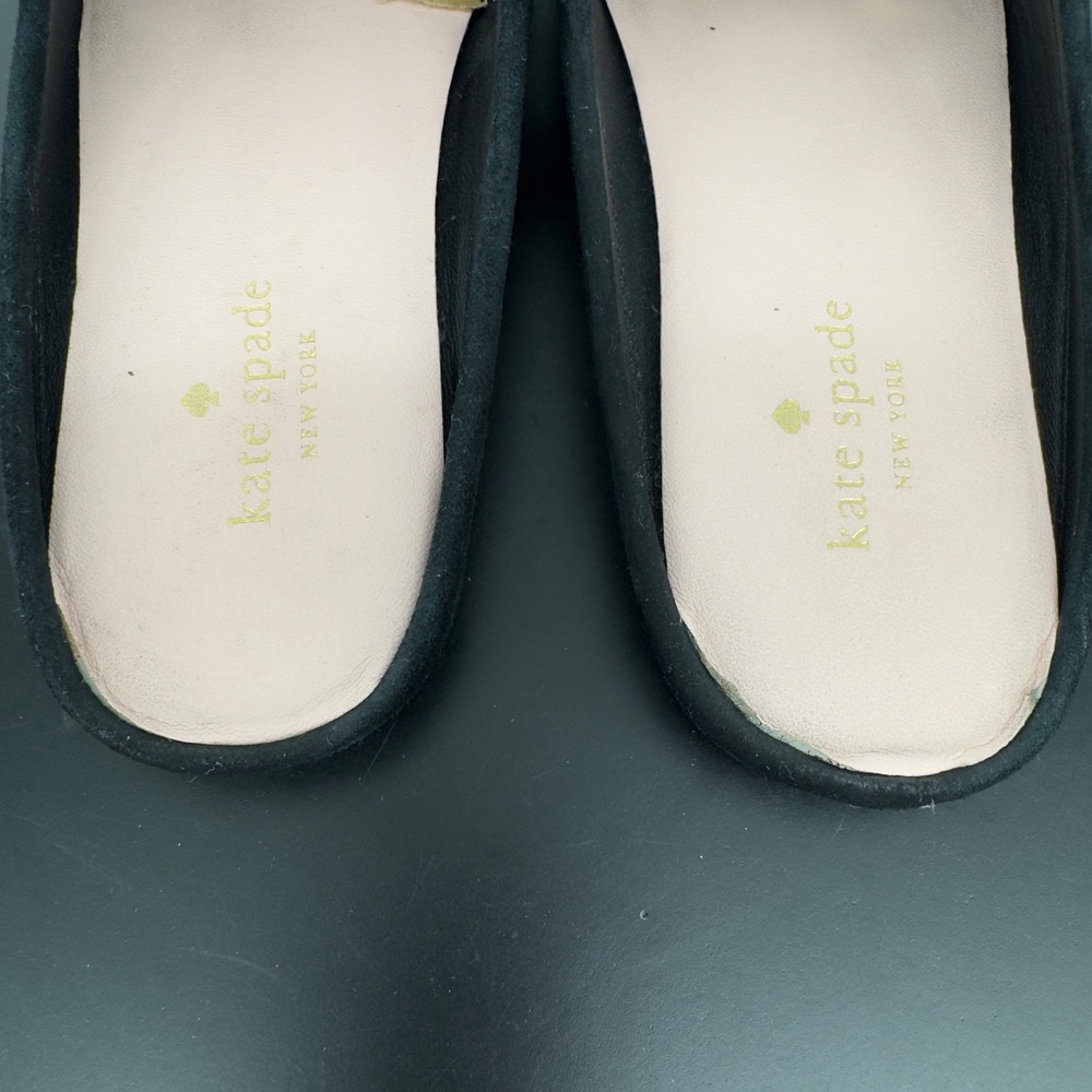 Kate Spade New York Black Suede Tassel Mule Loafers Womens 6M Slip On Flats - Picture 3 of 6